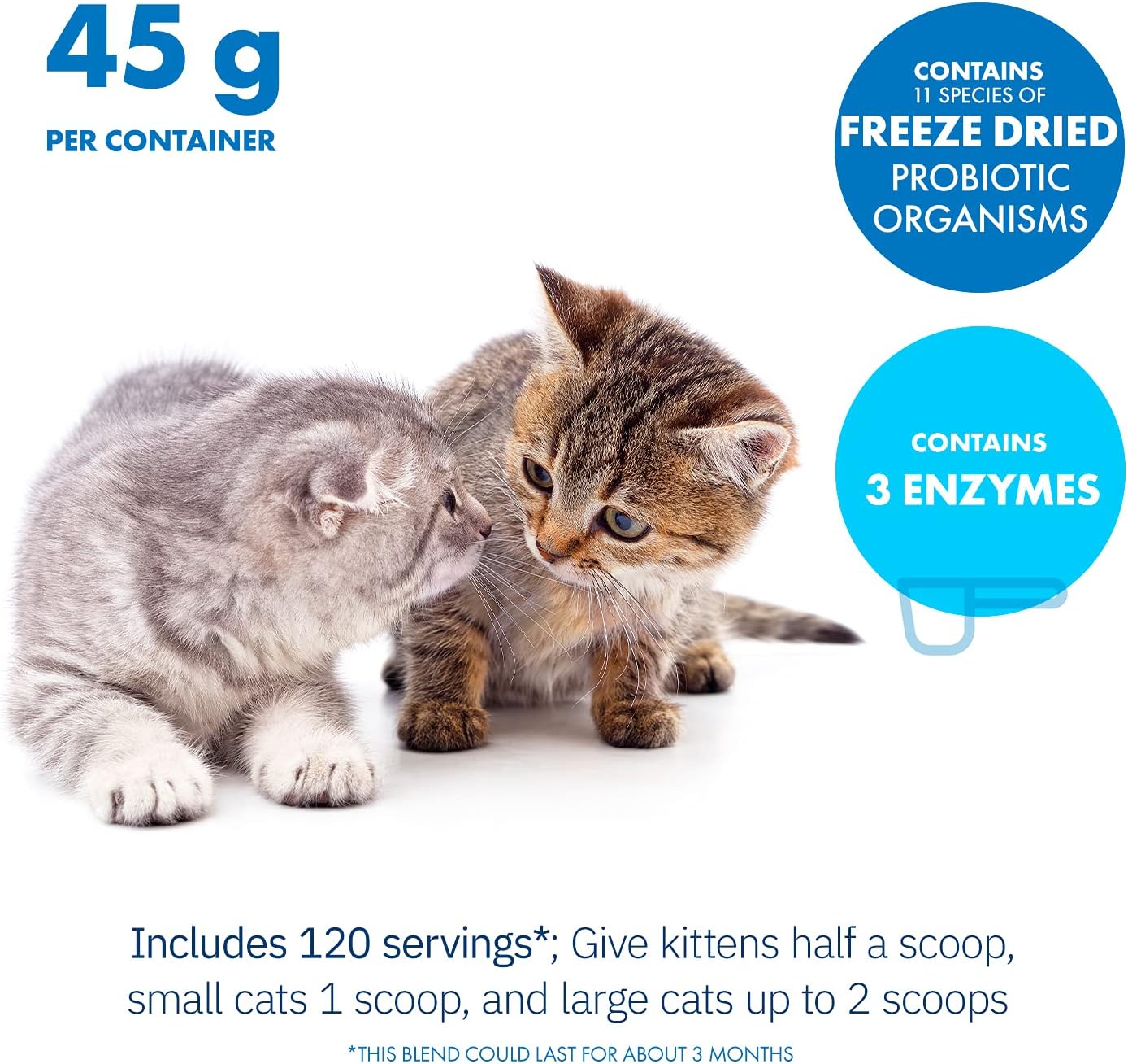 All-Natural Feline Probiotics and Enzymes Dietary Supplement for Digestive Health (120 Servings) by Equa Holistics Total Digest™