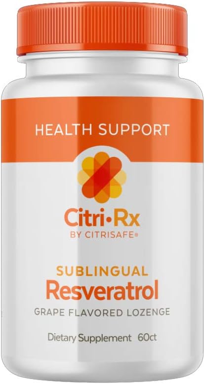 All-Natural Grape Flavored CitriSafe CitriRx Resveratrol Sublingual Lozenge - 60 Count for Overall Health Support