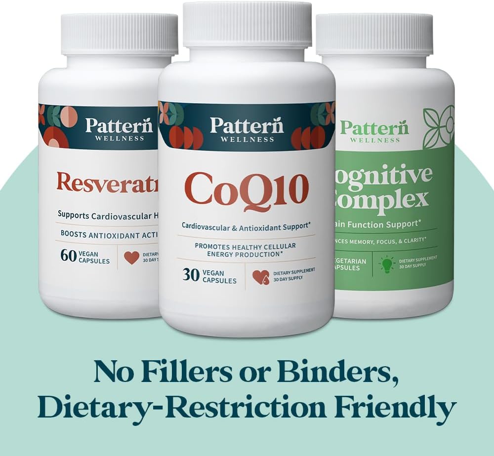All-Natural Healthy Aging Bundle with CoQ10, Resveratrol, and Cognitive Complex - Vegan-Friendly Formula for Timeless Health & Wellness - 3 Pack