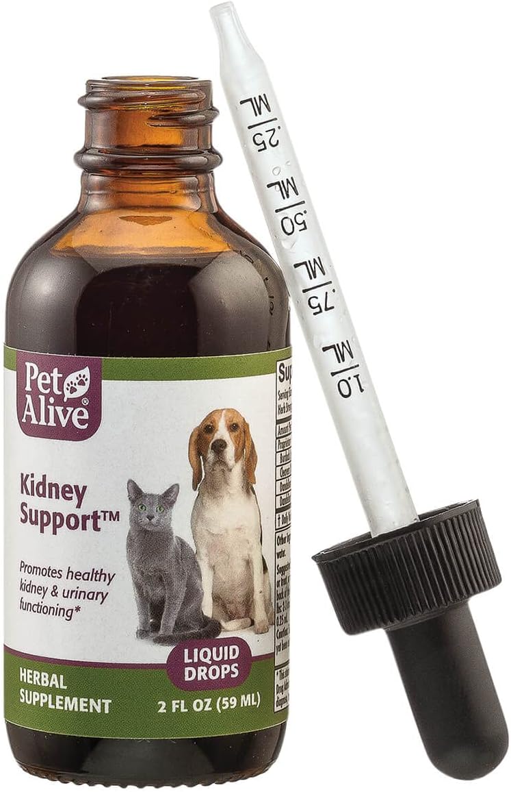 All-Natural Herbal Kidney Support Supplement for Cats and Dogs - Promotes Healthy Kidney & Urinary Function - 59 mL