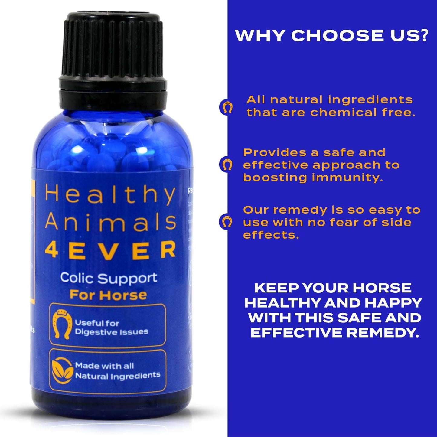 All-Natural Horse Colic Support Tablets - Reduces Abdominal Pain & Stomach Issues - Homeopathic & Effective - 300 Count