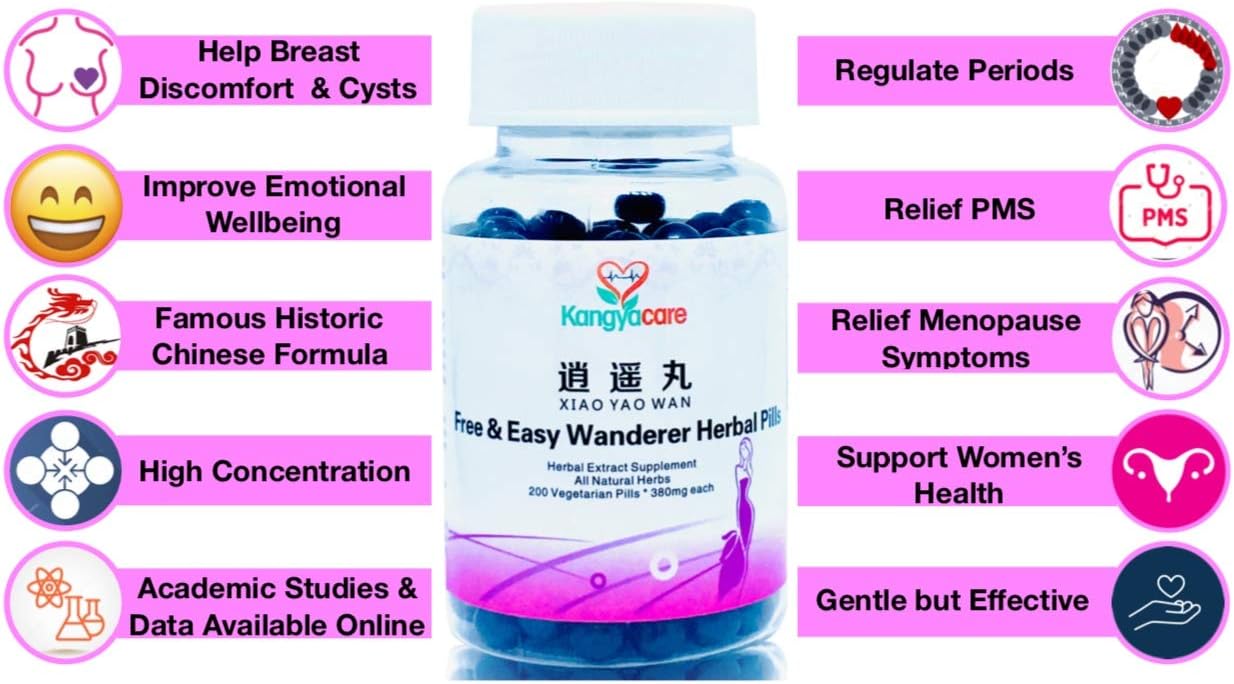 All Natural Kangyacare Xiao Yao Wan Herbal Pills - Support Women's Health, Stress Relief, Menopause - 200ct - Promote Hormonal Balance & Well-being