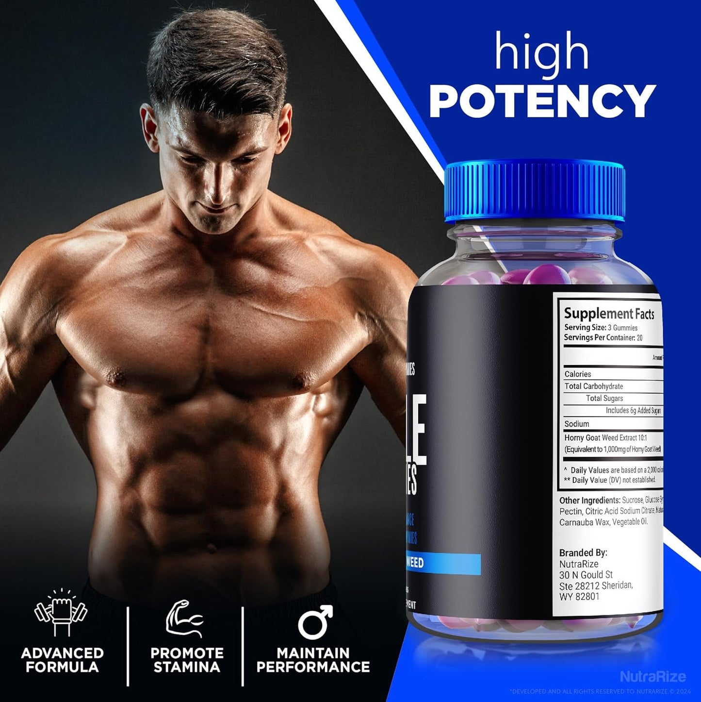 All-Natural LittleBlue Gummy Male Supplement for Daily Nutrition - NutraRize Little Blue Gummies, Official Reviews (60 Gummies)