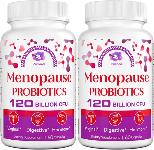 All-Natural Menopause Probiotic Supplements for Women - 120 Billion CFU, Herbal Capsules for Hot Flashes, Night Sweats, Mood Swings & Hormone Balance