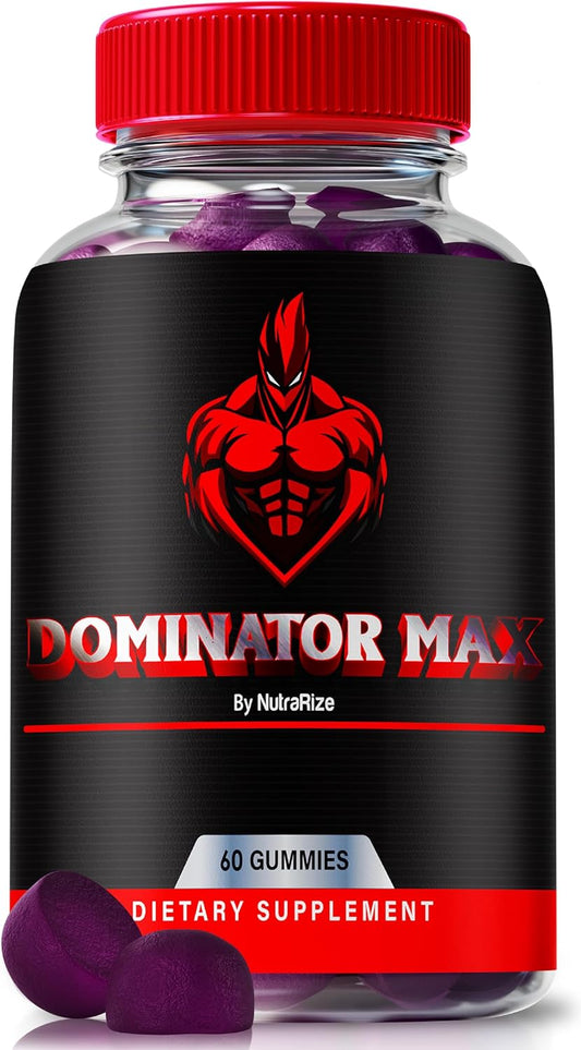 All-Natural NutraRize Dominator Max Gummies for Men - Muscle Support & Energy Boost - 60 Gummies