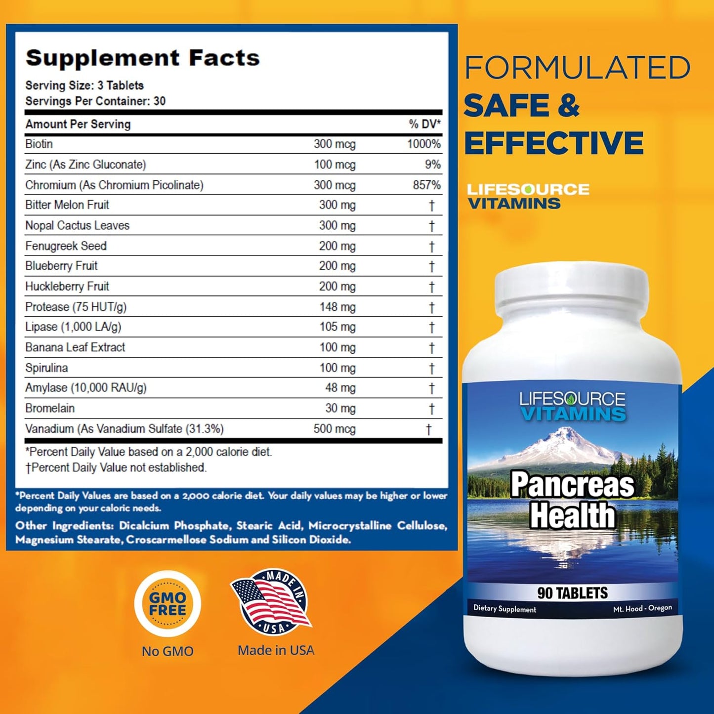 All Natural Pancreas Health Support Supplement with 18 Synergistic Ingredients