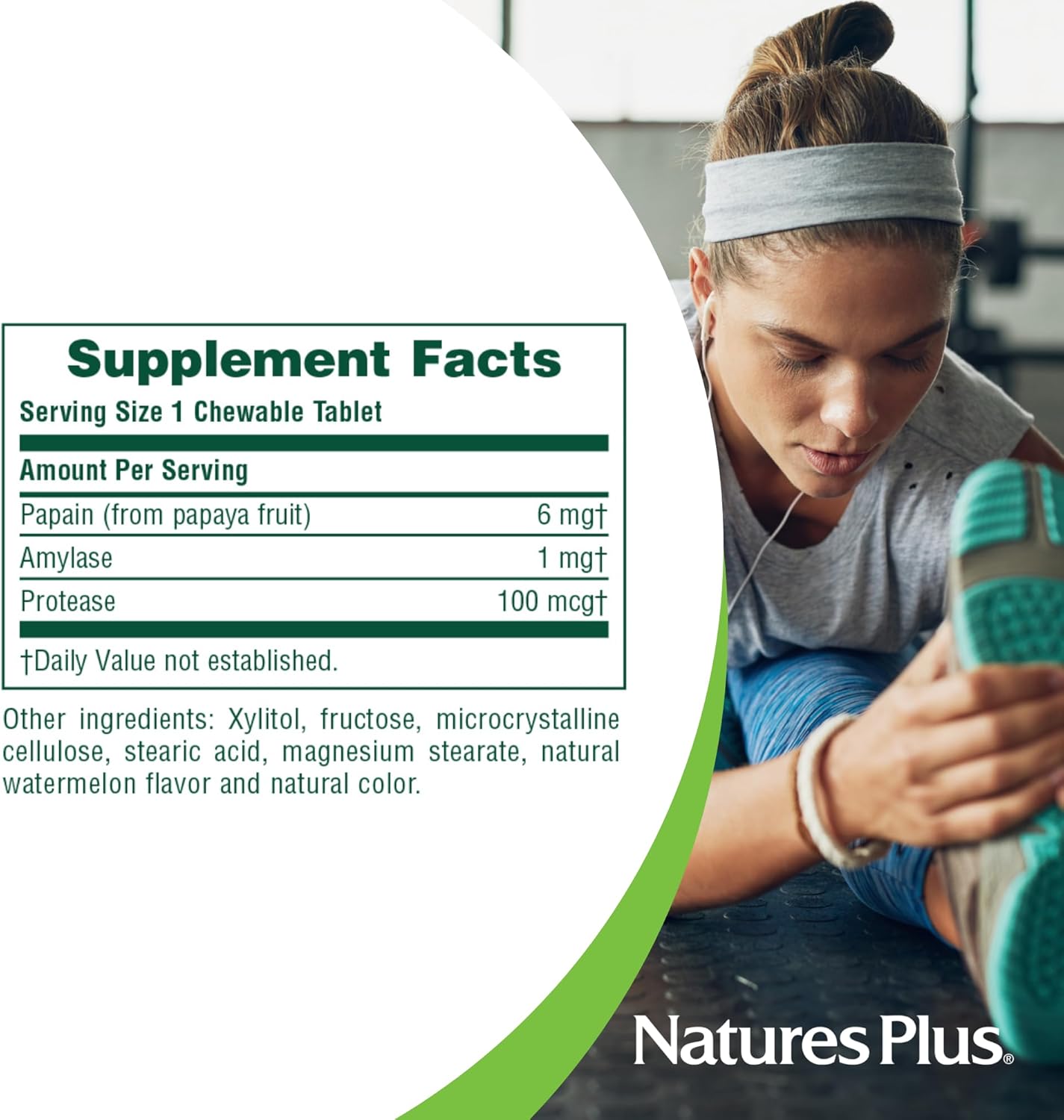 All-Natural Papaya Enzyme Supplement - 6mg Papain - Digestive Aid with Amylase & Protease - 360 Chewable Tablets for 360 Servings