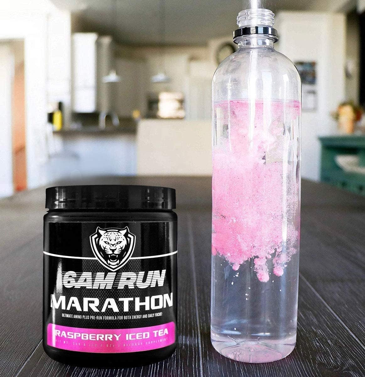 All-Natural Pre-Workout Powder for Distance Running, High-Energy Formula with Essential Amino Energy, Raspberry Iced Tea Flavor, 40 Servings