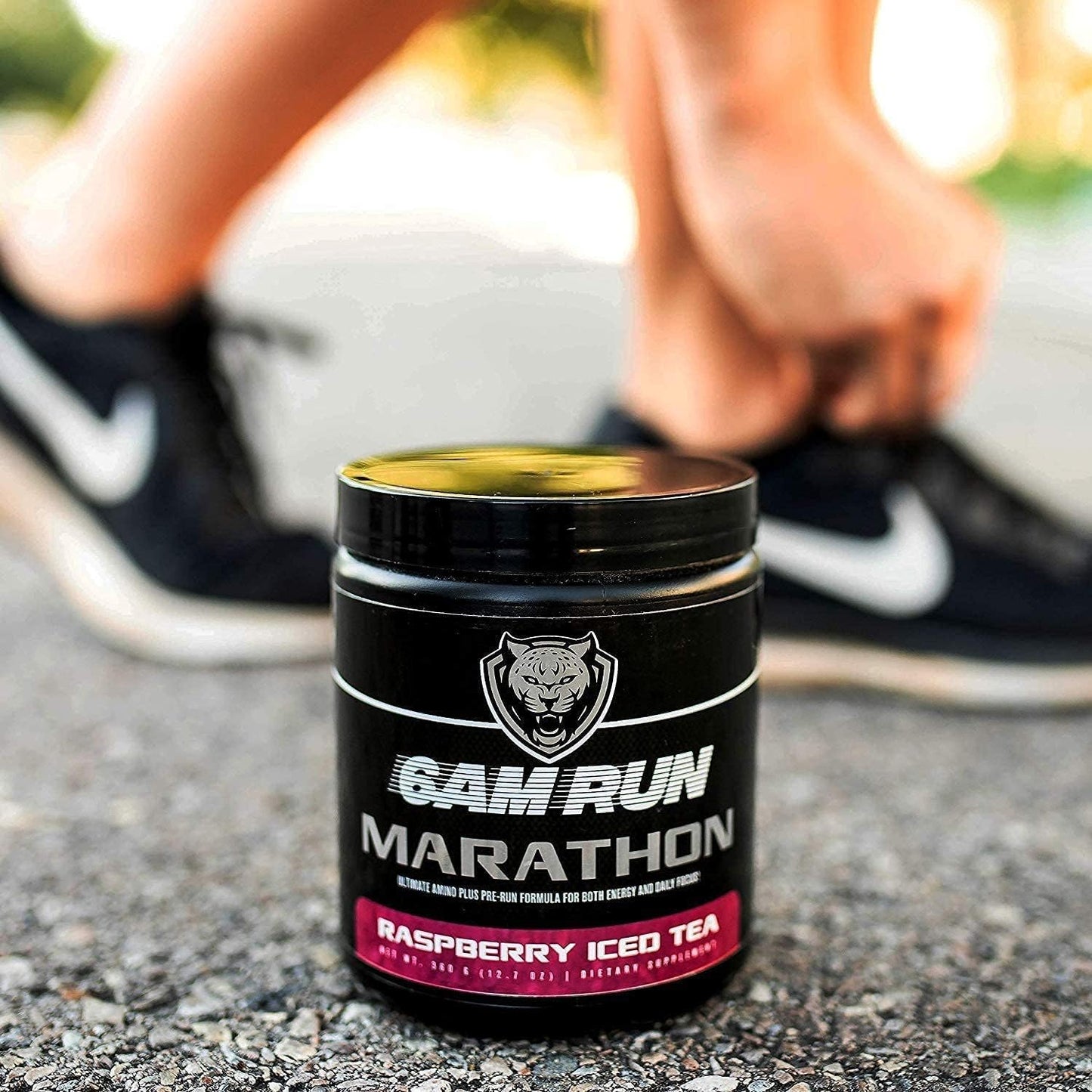 All-Natural Pre-Workout Powder for Distance Running, High-Energy Formula with Essential Amino Energy, Raspberry Iced Tea Flavor, 40 Servings