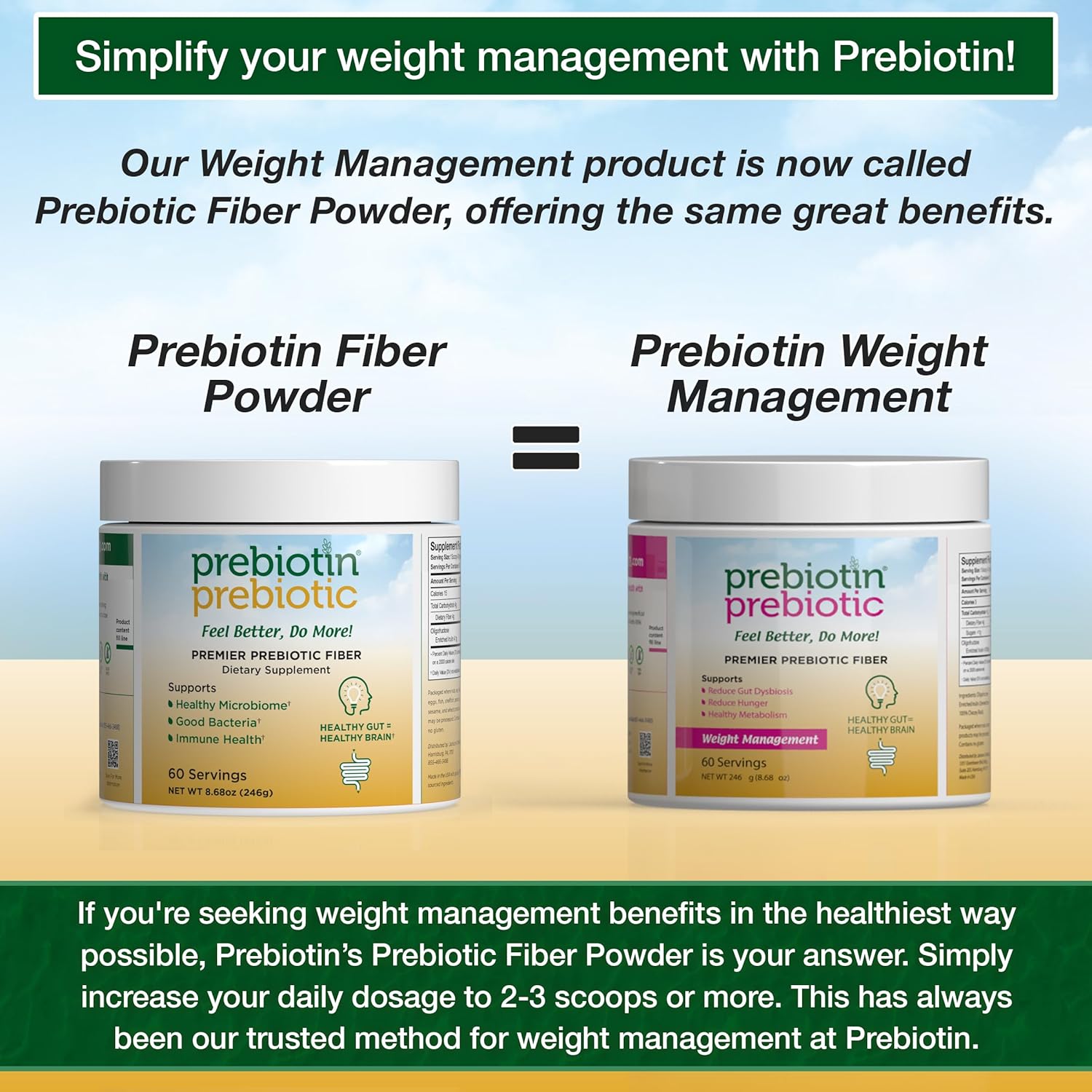 All-Natural Prebiotic Fiber Powder for Digestive Health & Weight Management - 8.68 oz - Boosts Probiotics, Reduces Hunger - Gluten-Free & High Fiber