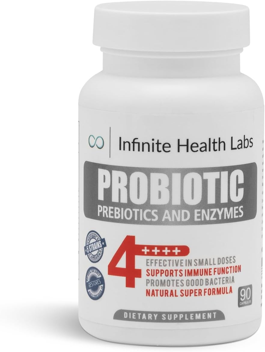 All-Natural Probiotic Supplement Capsules - 90 Easy-to-Swallow Capsules - Relieves Digestive Issues & Boosts Immune System - 2.1 Billion CFUs