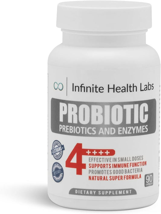 All-Natural Probiotic Supplement Capsules - 90 Easy-to-Swallow Capsules - Relieves Digestive Issues & Boosts Immune System - 2.1 Billion CFUs