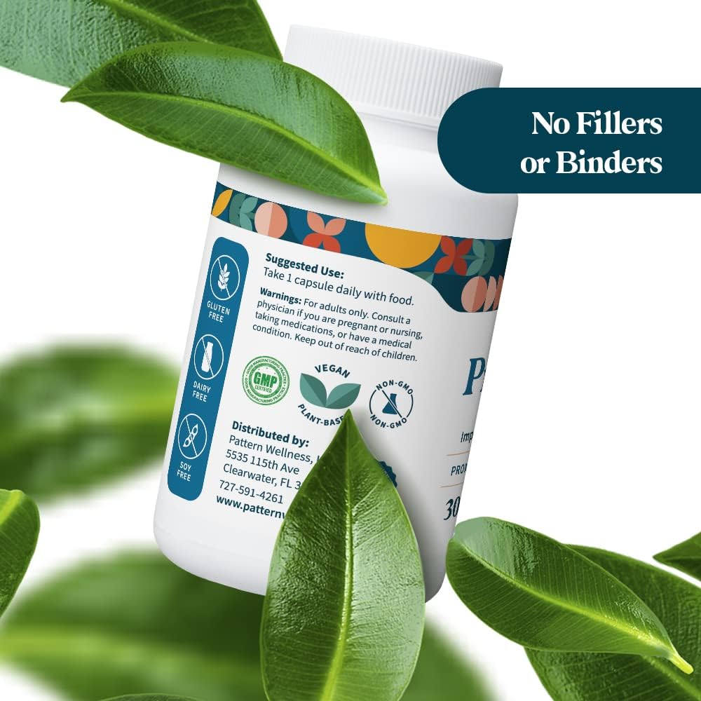 All Natural Probiotic Supplement with 51 Billion CFU for Healthy Gut Flora & Immune Health - Vegan, Non-GMO - 60 Capsules