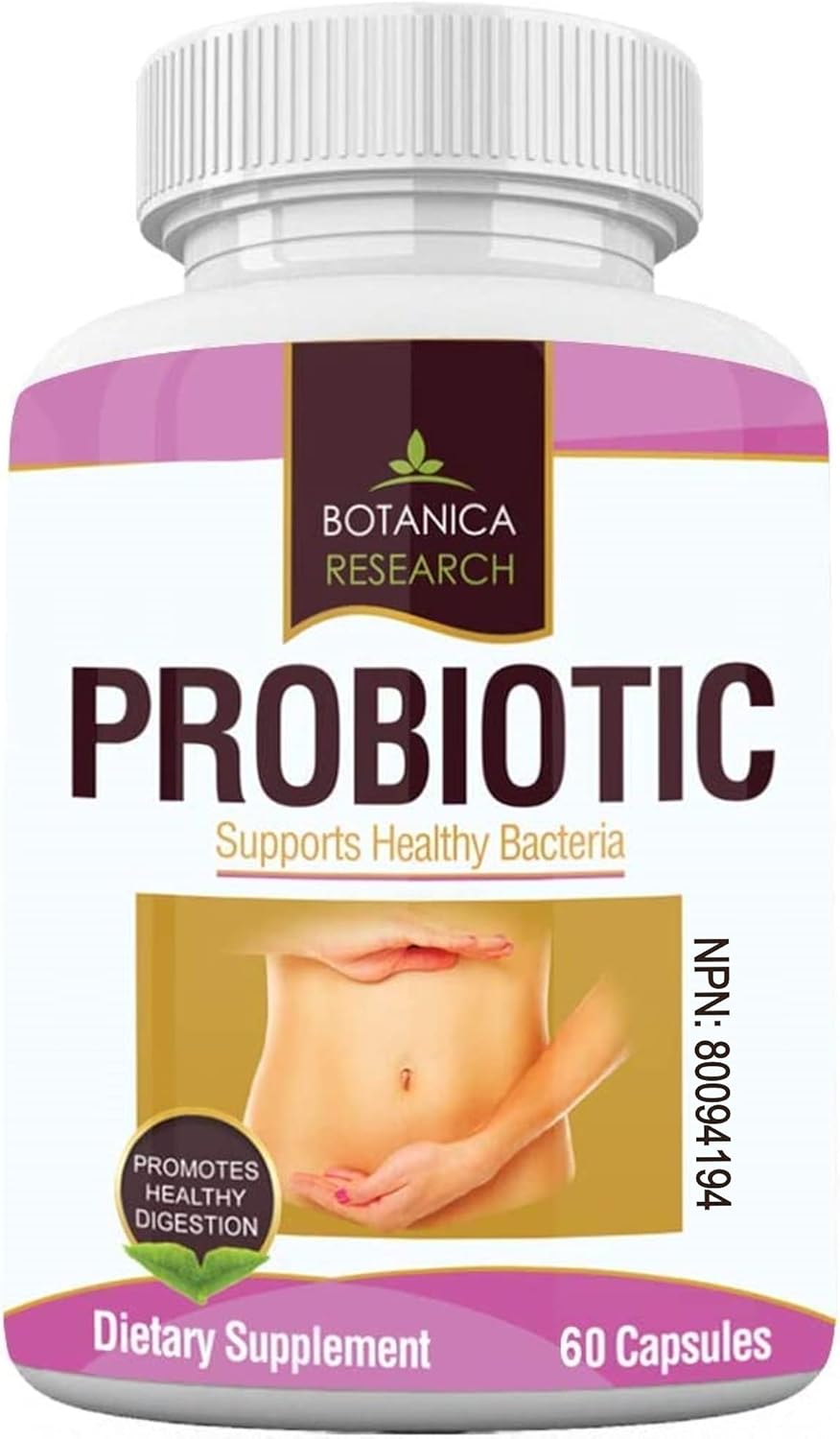 All Natural Probiotic Supplement with Lactic Acid Bacteria for Gut and Yeast Support - 60 Oral Capsules for Daily Use - Made in USA
