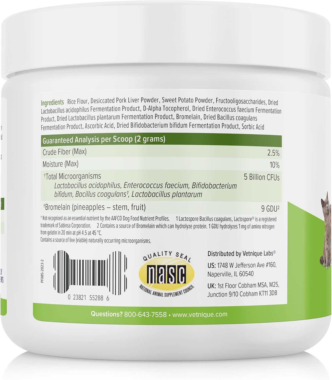 All Natural Profivex Probiotic Supplements for Dogs - Digestive Health Chews & Powder with 5 Strains (8.5oz)