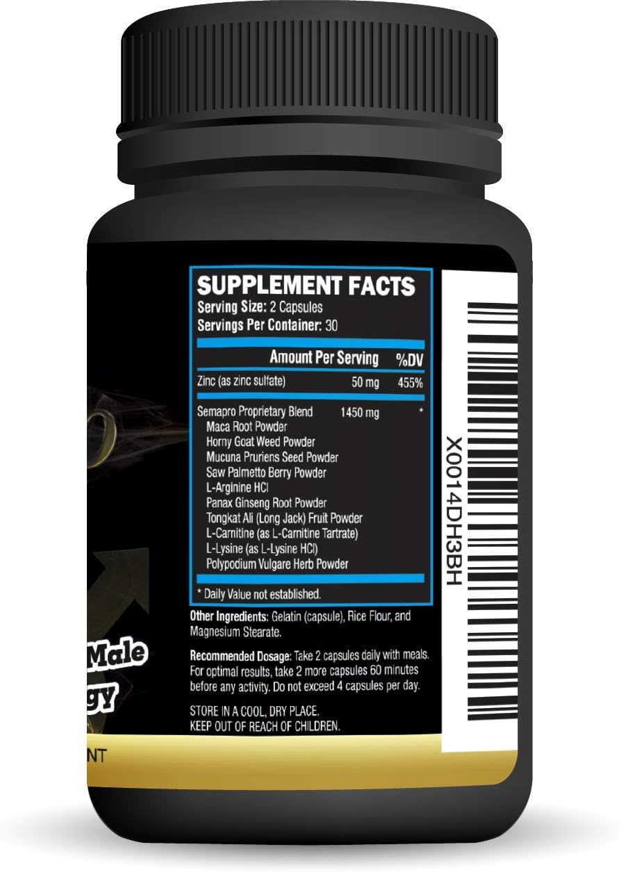 All Natural Semen Volumizer and Male Energy Formula for Endurance and Stamina - Semapro Extreme