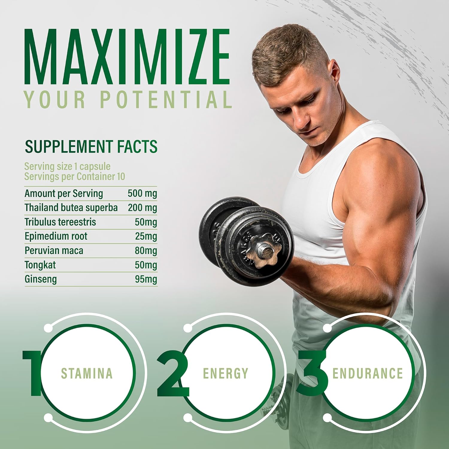 All-Natural Stamina and Energy Booster Supplement (10 Count)