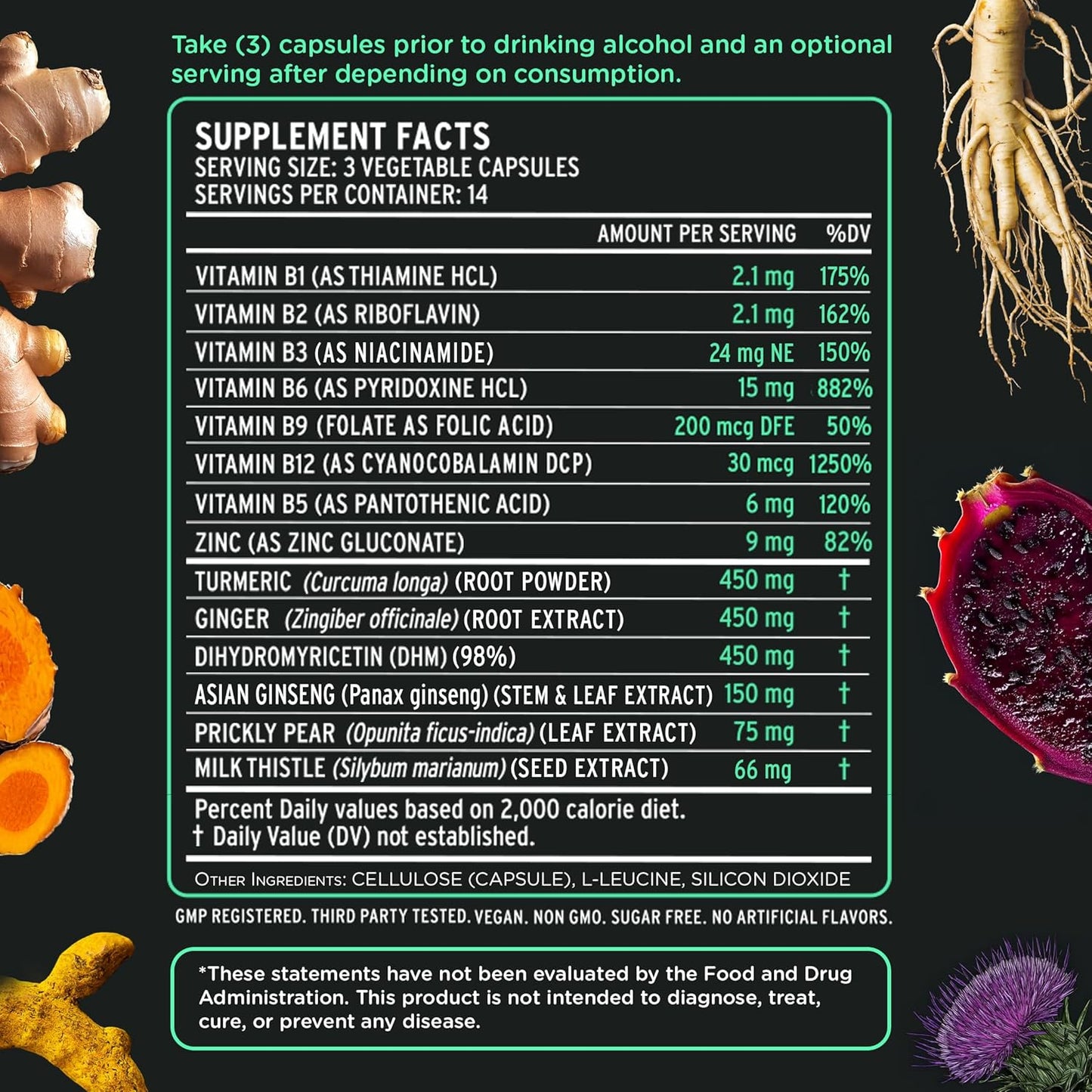 All Natural SuperBonsai Super Recovery Capsules for Post Celebration and Morning Relief - Holistic Support, 14 Servings