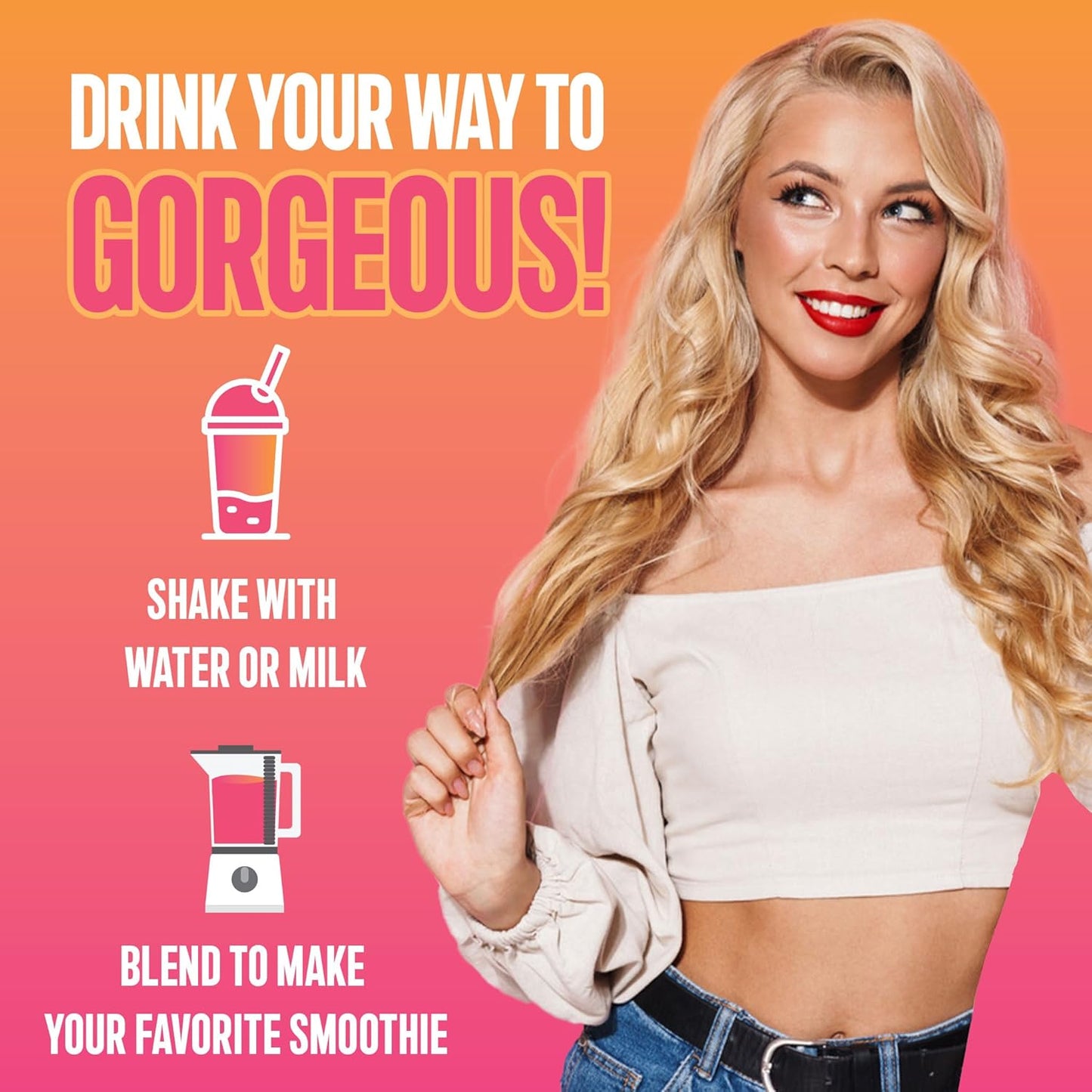 All Natural Vanilla Lean Beauty Shake Protein Powder with Grass Fed Whey Protein, Hydrolyzed Collagen, Vitamins, Fiber - 20 Servings, Made in USA