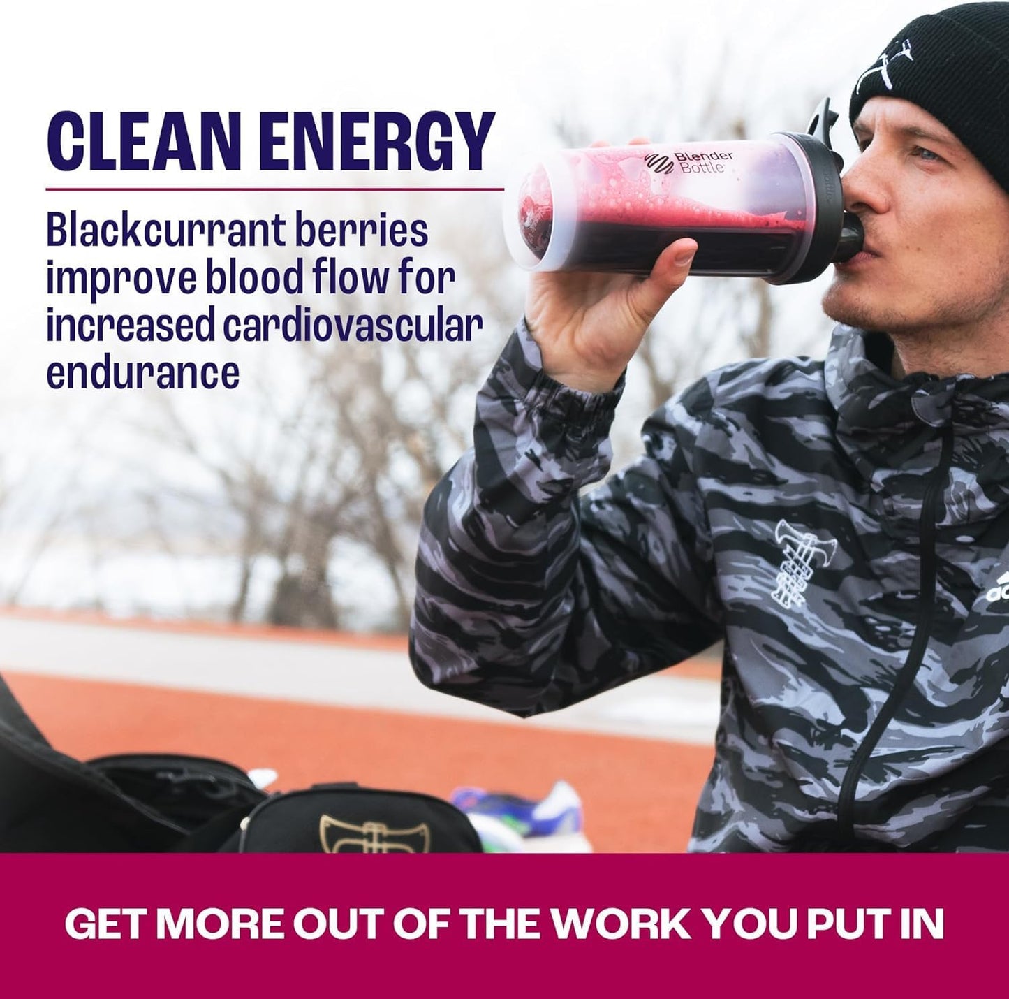 All Natural Vegan Pre Workout with Clean Energy & Endurance - 120mg Caffeine - 20 Packets - Blackcurrant Flavor - Informed Sports Certified