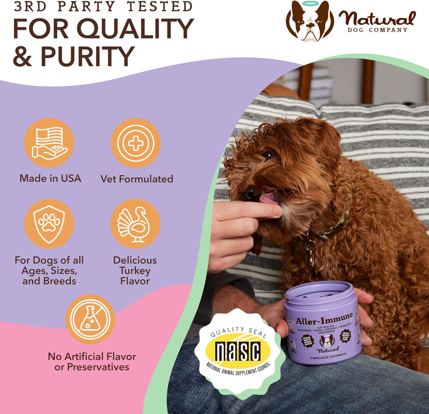 Aller-Immune and Skin Soother Bundle for Dogs: Natural Allergy and Itch Relief Combo, Seasonal Symptom Relief, Probiotic & Fish Oil