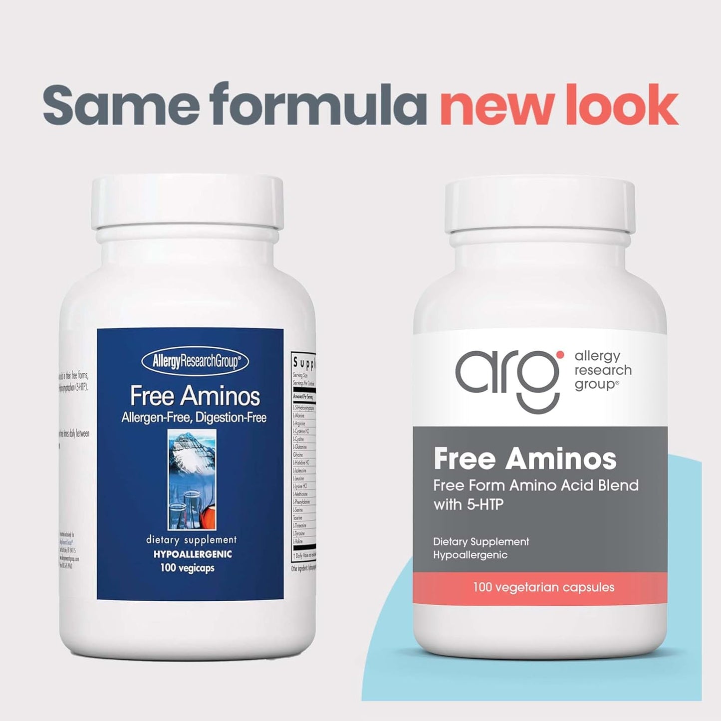 Allergy Research Group Free Aminos Supplement - Essential Amino Acids Complex for Lean Muscle Mass & Digestive Health - 100 Vegetarian Capsules