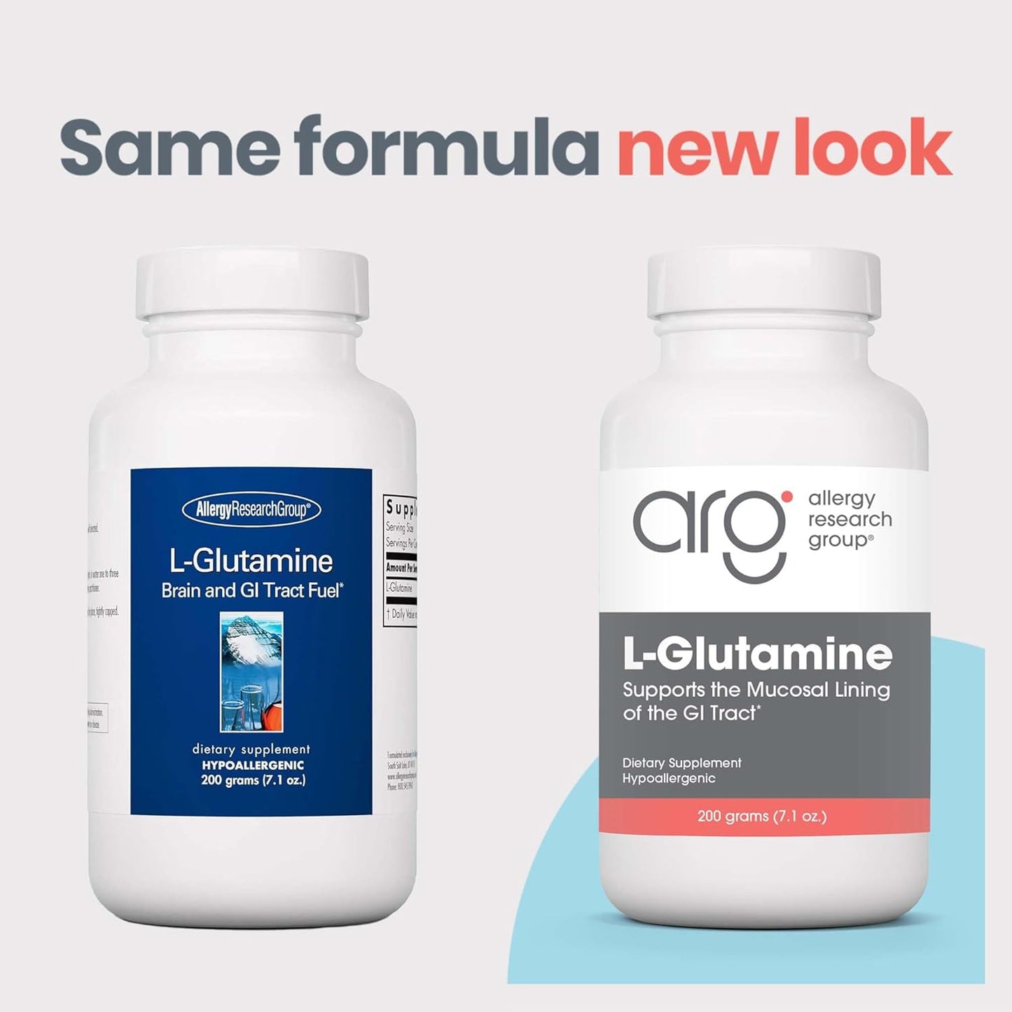 Allergy Research Group L-Glutamine Powder - Pure Free Form Amino Acid Supplement for Gut Health - 7.1 Ounce Bottle for Men & Women