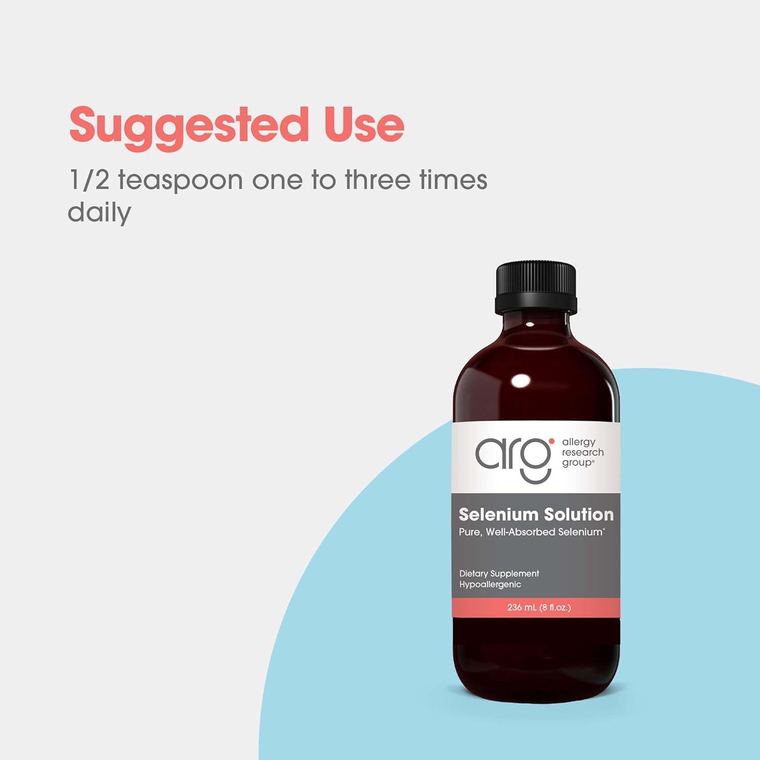 Allergy Research Group Selenium Solution Liquid Supplement - 100 mcg, Hypoallergenic, Thyroid & Antioxidant Support - 8 Fl Oz