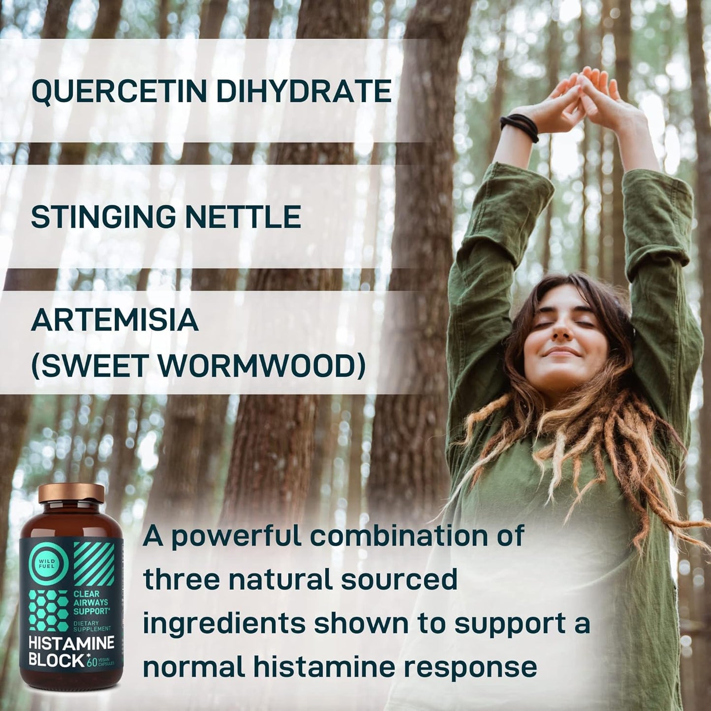 Allergy Support Bundle: Histamine Block Supplements, Vegan Probiotic, B12 for Digestive Health