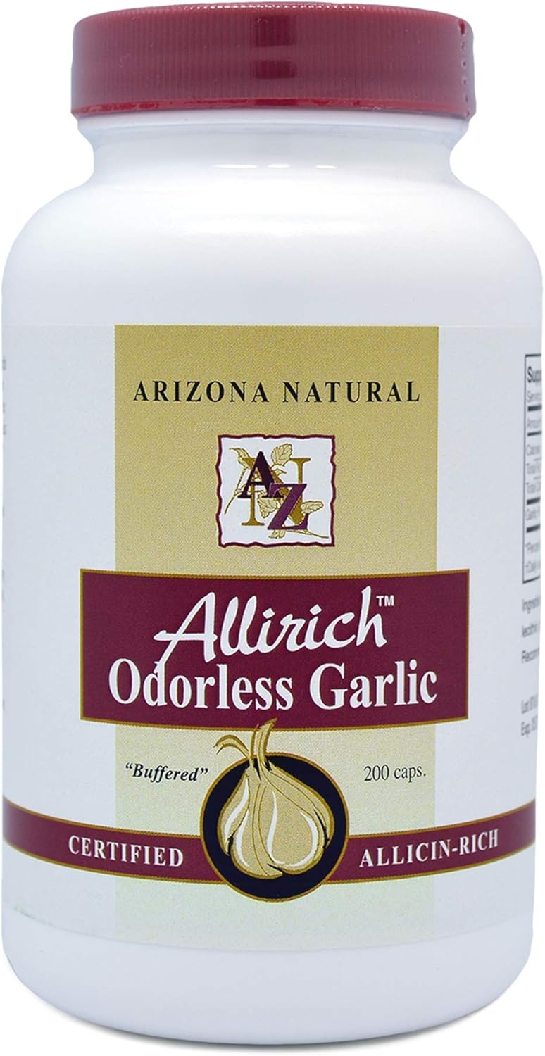 Allirich Odorless Garlic Softgels - Rich in Allicin for Natural Benefits from Arizona