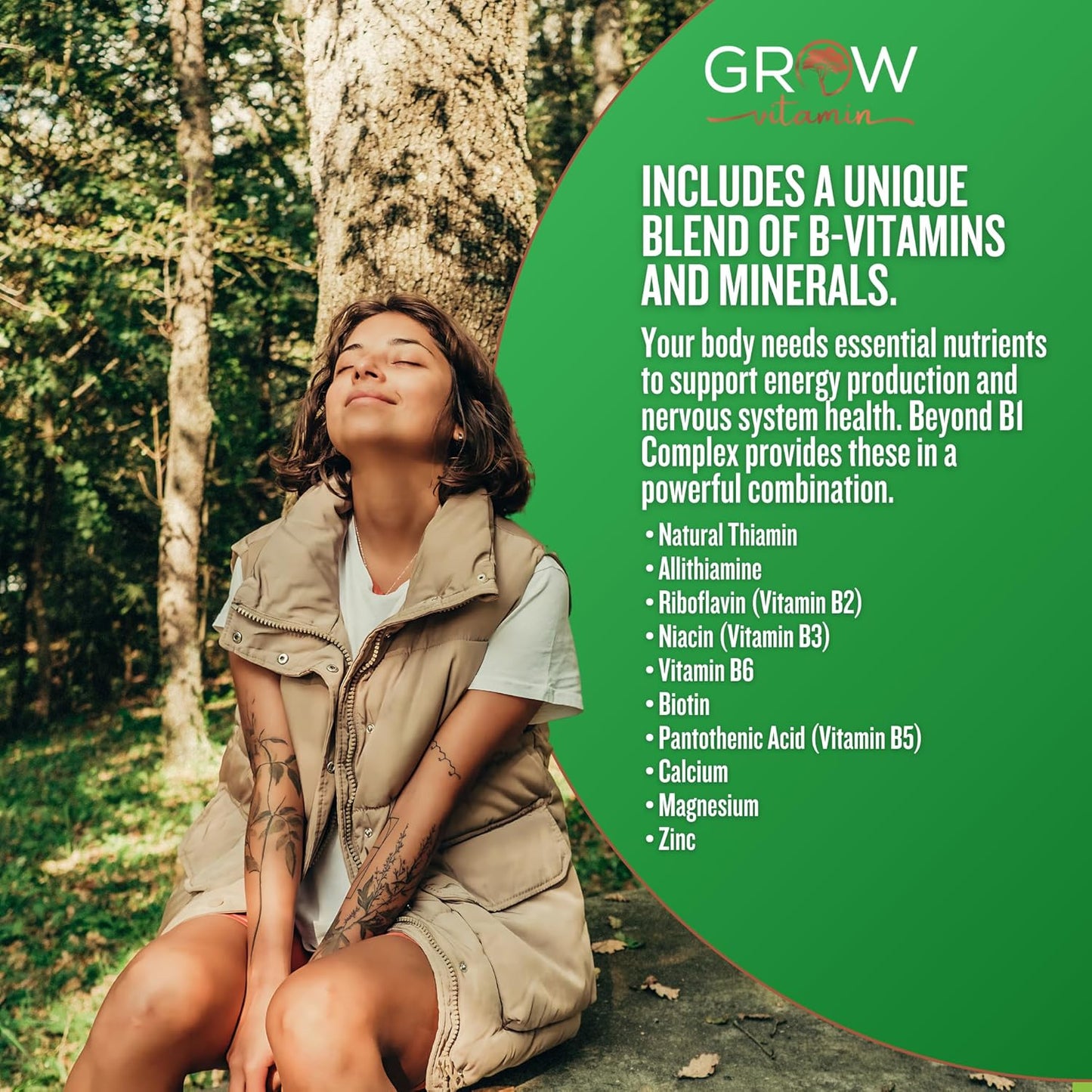 Allithiamine Natural Vitamin B1 Supplement - Essential B-Vitamins for Energy, Mood, & Nervous System - 90 Capsules