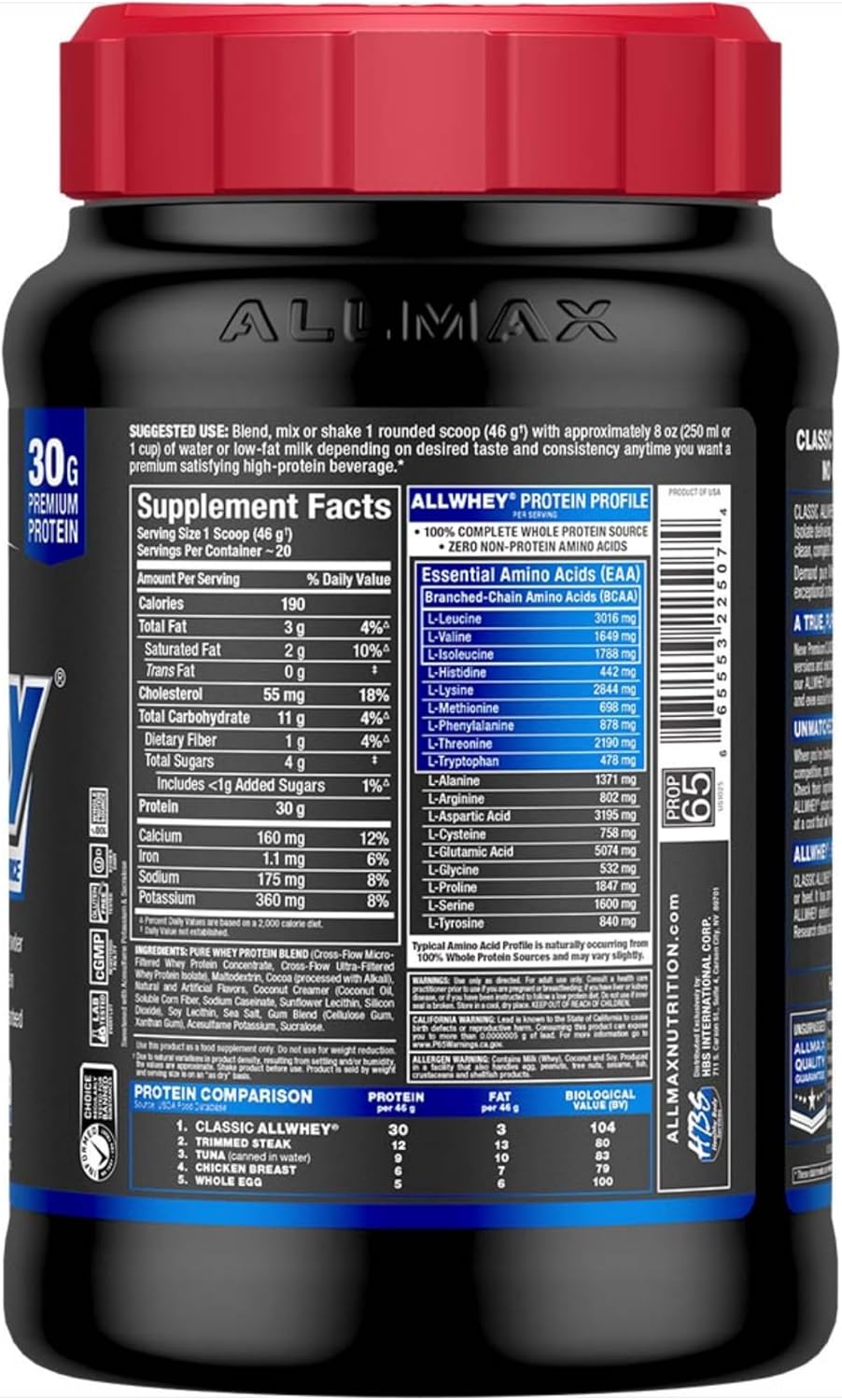 ALLMAX Nutrition AllWhey Classic 100% Whey Protein Chocolate - 2 lbs (907 g) - Premium Quality Supplement