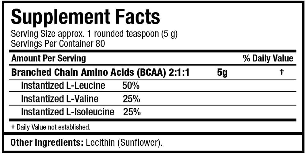 ALLMAX Nutrition BCAA 2:1:1 Powder, Unflavored Amino Acid Supplement for Muscle Recovery - 400g Pack