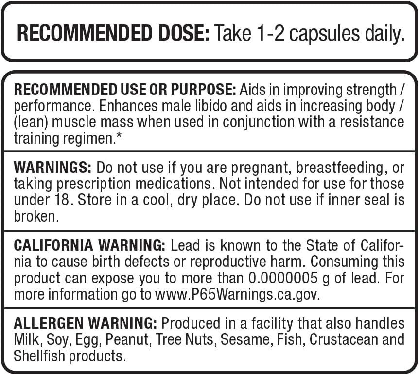 ALLMAX Nutrition Fadogia Agrestis Supplement - 120 Capsules - Boosts Testosterone, Libido, Muscle Growth - Men’s Health - 120 Servings