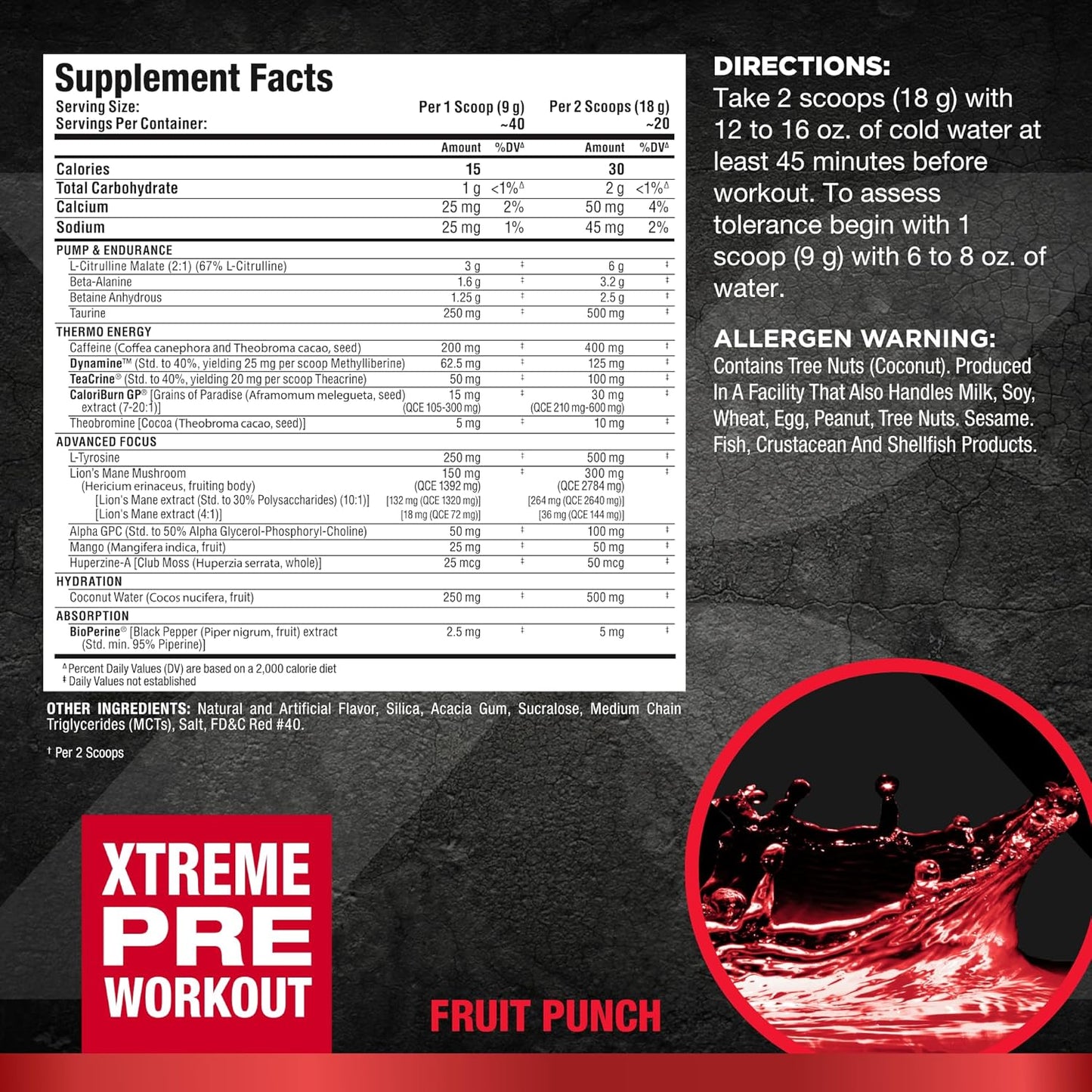 ALLMAX Nutrition Impact Igniter Extreme Pre Workout Powder - Fruit Punch Flavor with Citrulline Malate, Beta-Alanine, Caffeine, Taurine, Betaine Anhydrous - Boost Energy and Performance