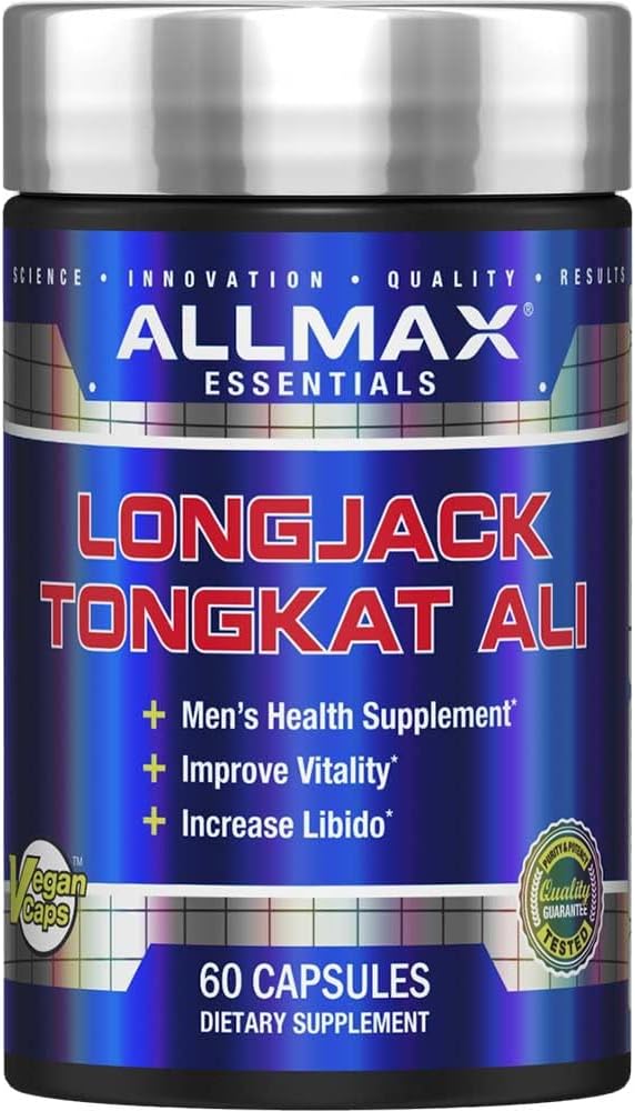 ALLMAX Nutrition LongJack Tongkat Ali Capsules - 60 Count - Men’s Health Supplement for Improved Vitality - 60 Servings