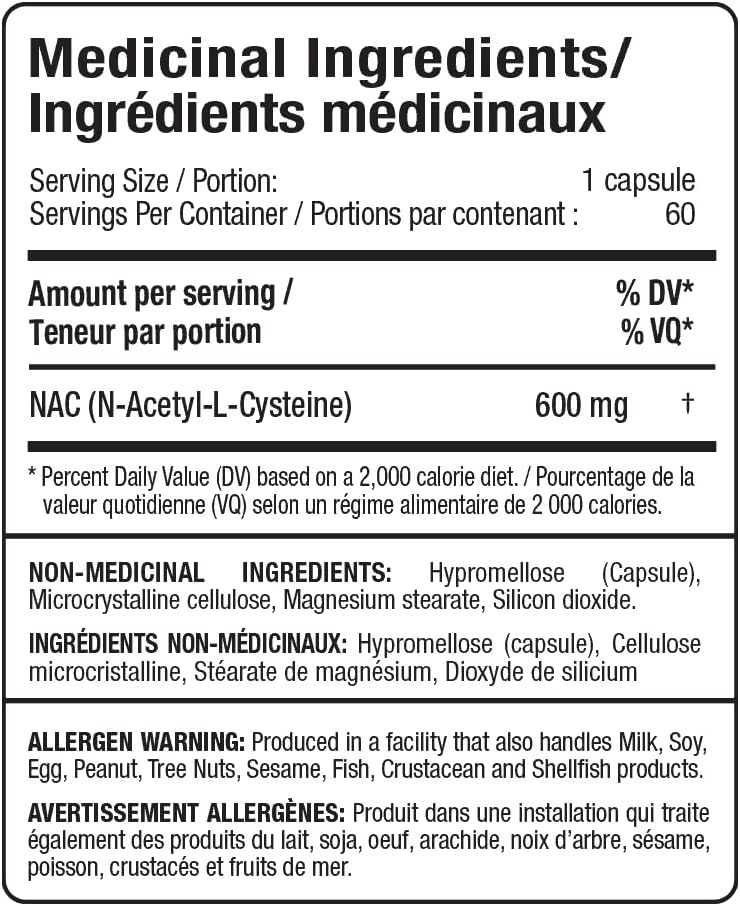 ALLMAX Nutrition NAC Veggie Capsules - 60 Servings - Immune Support & Antioxidant Defense