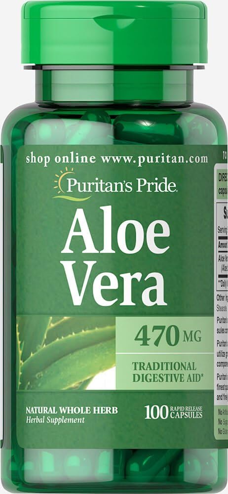 Aloe Vera Capsules - 470 mg - 100 Count by Puritan's Pride
