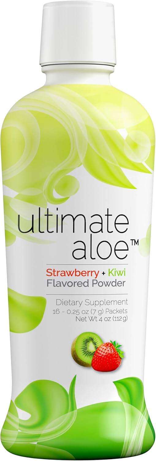 Aloe Vera Juice for Gut Health, Digestive Comfort, and Immune Support - Strawberry & Kiwi Flavor - 16 Servings