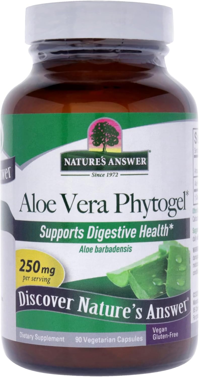 Aloe Vera Phytogel Capsules for Digestive Health | Vegan and Non-GMO | 90 Veggie Caps