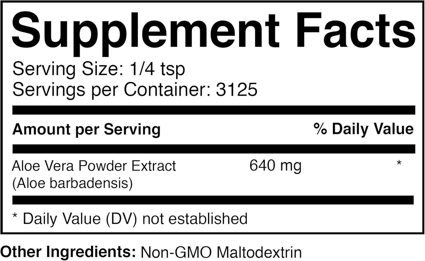 Aloe Vera Powder 200:1 Supplement for Skin Care & Health | Food Grade, Vegan, Non-GMO, Gluten Free | Natural Aloe Barbadensis Gel | 2kg / 4.4lb