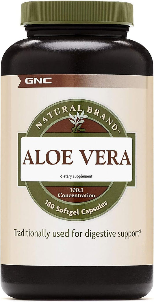 Aloe Vera SoftGel Capsules by GNC Natural Brand - Natural Supplement for Digestive Health and Skin Support