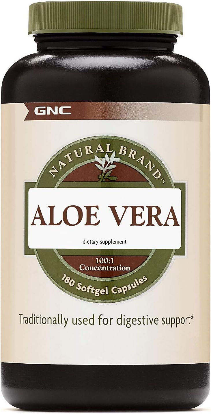 Aloe Vera SoftGel Capsules by GNC Natural Brand - Natural Supplement for Digestive Health and Skin Support