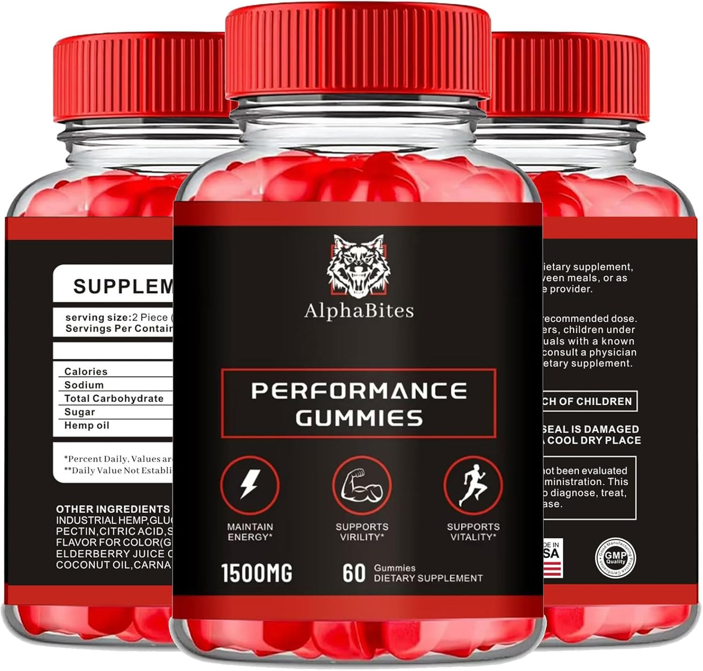 Alpha Bites Muscle Growth Gummies - Advanced Formula for Max Performance and Overall Health - All Natural Supplement with Extra Strength - 60 Reviews