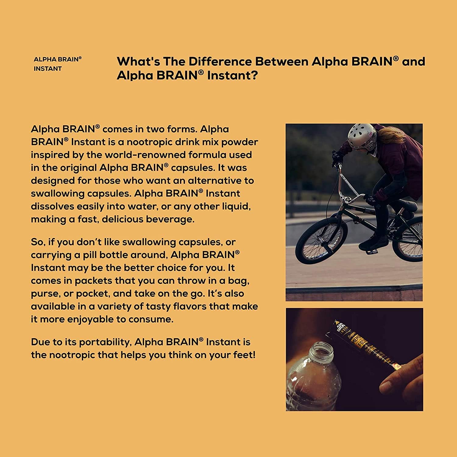 Alpha Brain Instant - Coconut Lime Nootropic Supplement for Memory, Focus, Energy & Clarity - Alpha GPC, Cats Claw, L-Theanine, Bacopa - 30ct