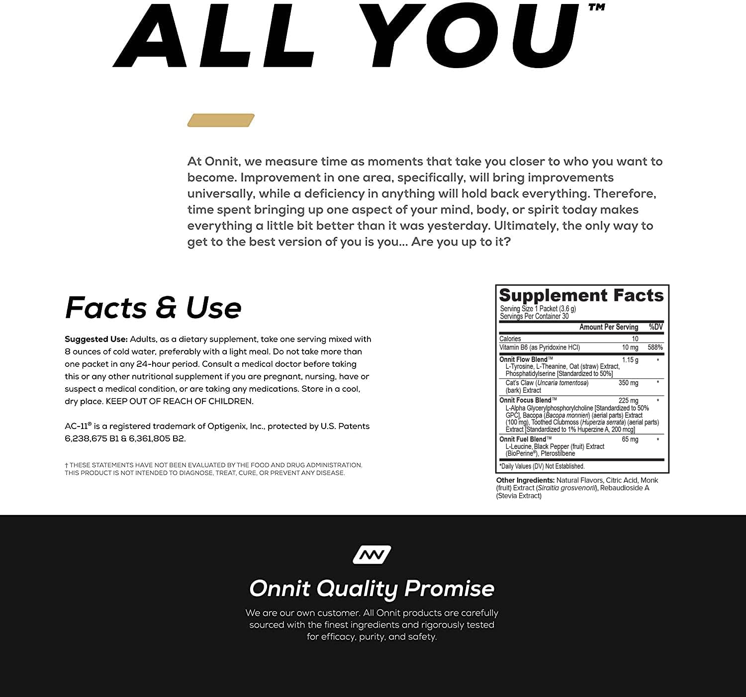 Alpha Brain Instant - Coconut Lime Nootropic Supplement for Memory, Focus, Energy & Clarity - Alpha GPC, Cats Claw, L-Theanine, Bacopa - 30ct