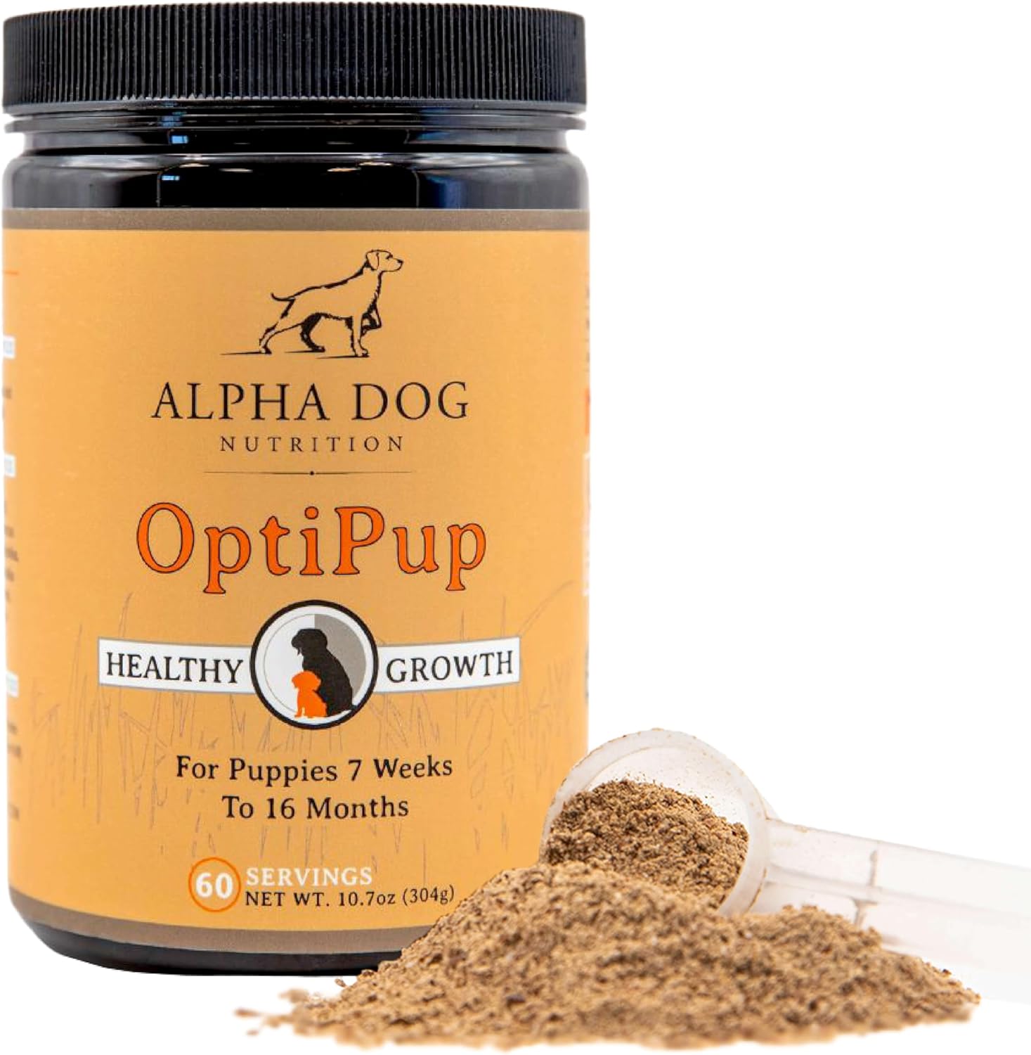 Alpha Dog Nutrition OptiPup Puppy Multivitamin with 31 Superfoods for Digestive, Skin, and Immune Health - 60 Servings