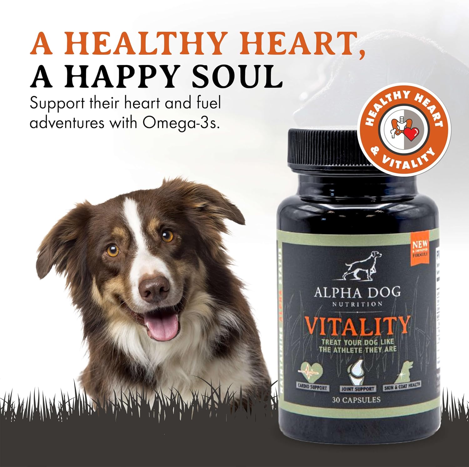 Alpha Dog Nutrition's Vitality Krill Oil for Dogs: Reduces Allergies, Itchiness, & Shedding - Supports Healthy Skin & Coat