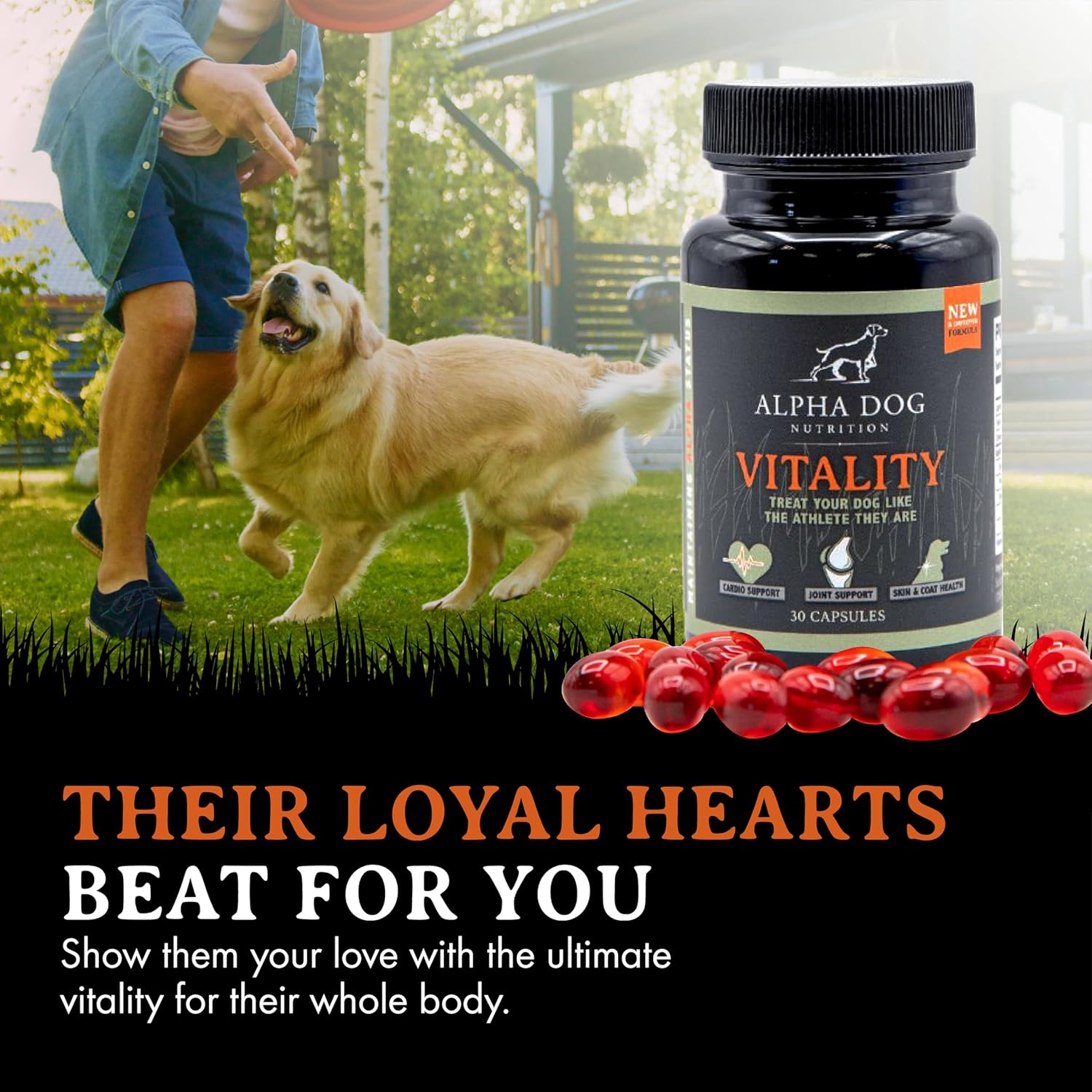 Alpha Dog Nutrition's Vitality Krill Oil for Dogs: Reduces Allergies, Itchiness, & Shedding - Supports Healthy Skin & Coat