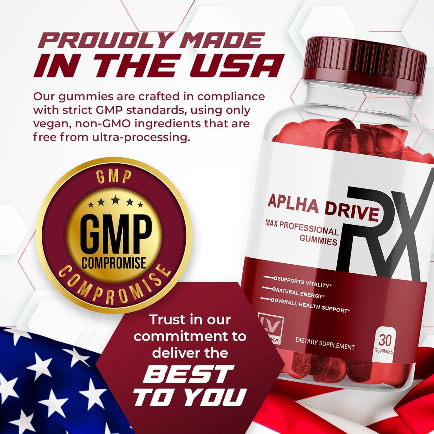 Alpha DriveRX Gummies - Advanced Formula with 30 Pills Capsules for 1 Month
